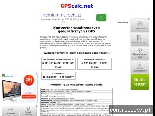 GPScalc.net - Konwersja współrzędnych geograficznych