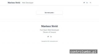 Mariusz Stróż - Webdeveloper, Programista PHP - Kraków