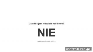 Czy dzisiaj niedziela handlowa - czyjesthandlowaniedziela.pl