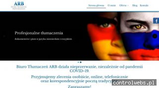 ARB BIURO TŁUMACZA PRZYSIĘGŁEGO tłumaczenie tekstów